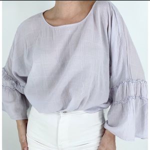 💜 Vince Camuto Bell Sleeve Purple Crew Neck Top 💜